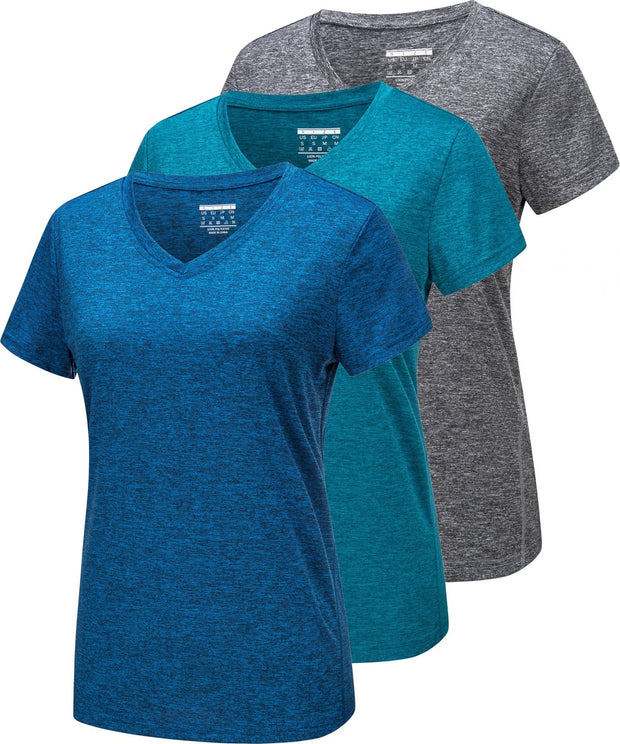 3 Pieces V Neck  Quick Dry T-shirt