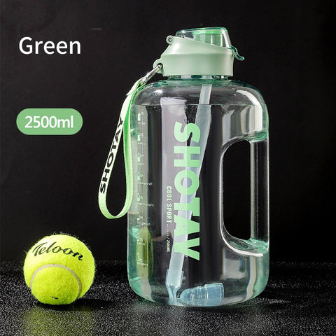 Large Water Bottle with Straw