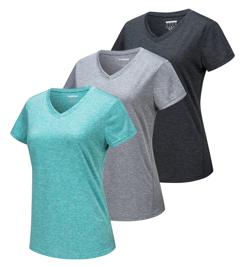 3 Pieces V Neck  Quick Dry T-shirt