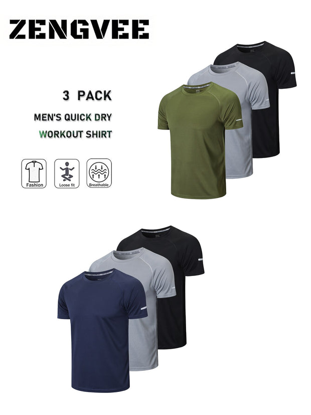 3 Pack Men Quick Dry  T-shirt