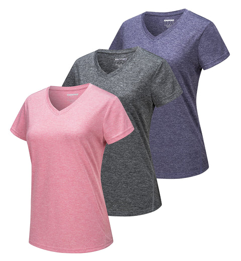 3 Pieces V Neck  Quick Dry T-shirt