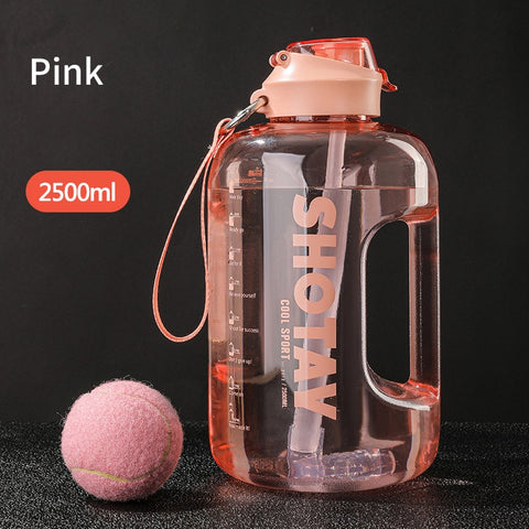 Large Water Bottle with Straw